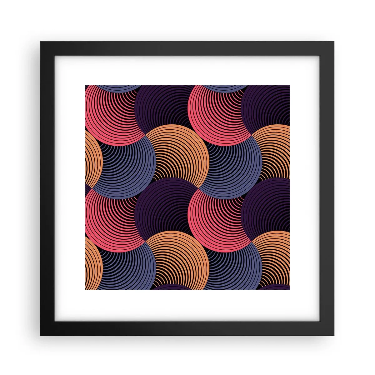 Poster în ramă neagră - Într-un ritm de cerc - 30x30 cm