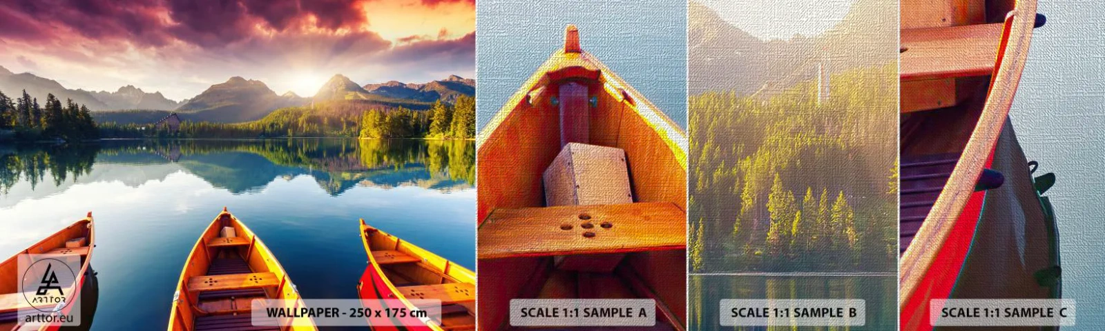 Mostră tapet Premium Canvas - Nimic împotriva naturii - Peisaj, Munţi, Calm - 100x30 cm