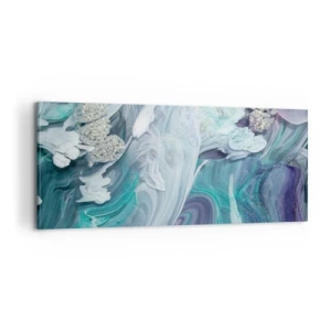 Tablou pe pânză - Râuri de albastru - 100x40 cm