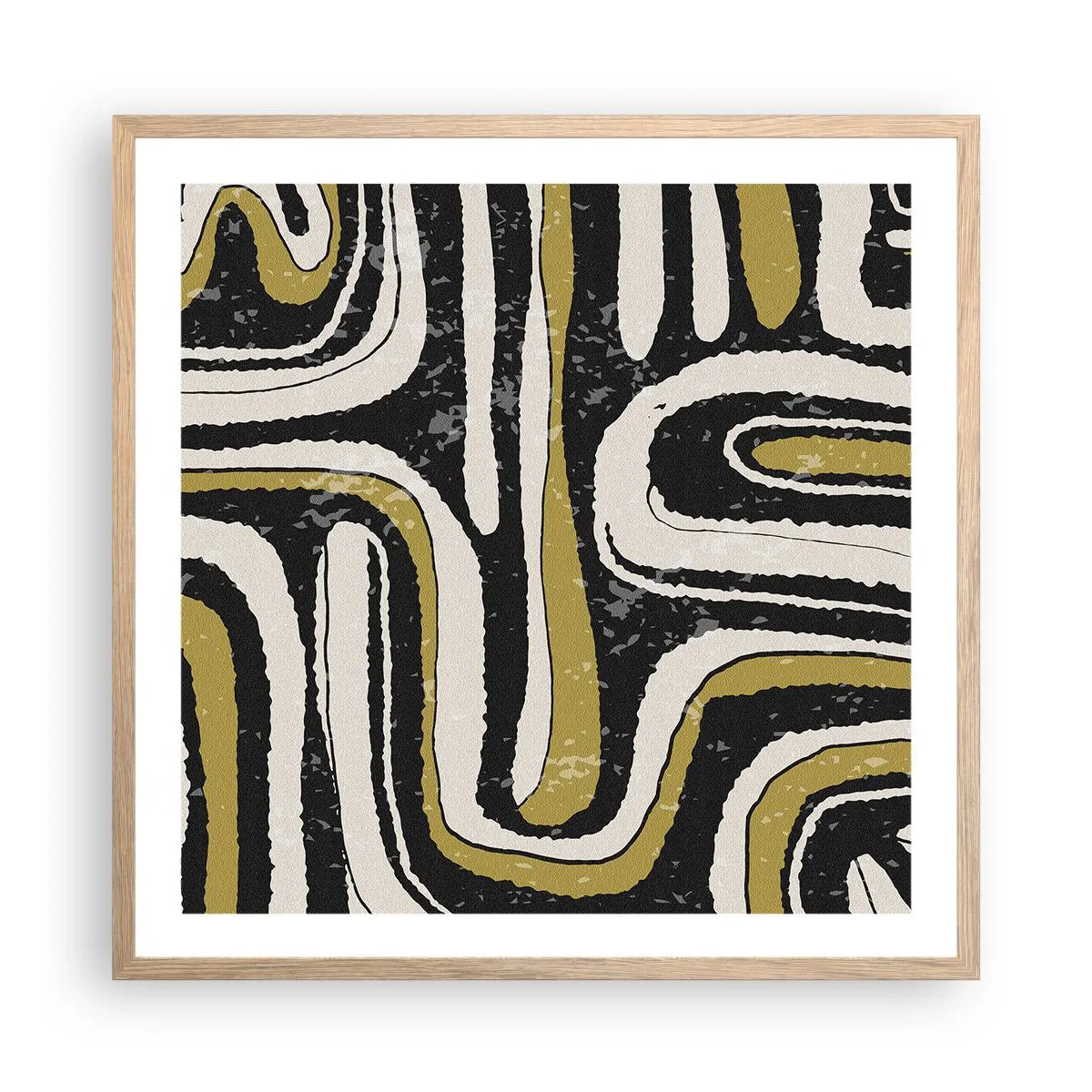 Poster în ramă de stejar deschis - Compoziție: pasaje și alei - 60x60 cm