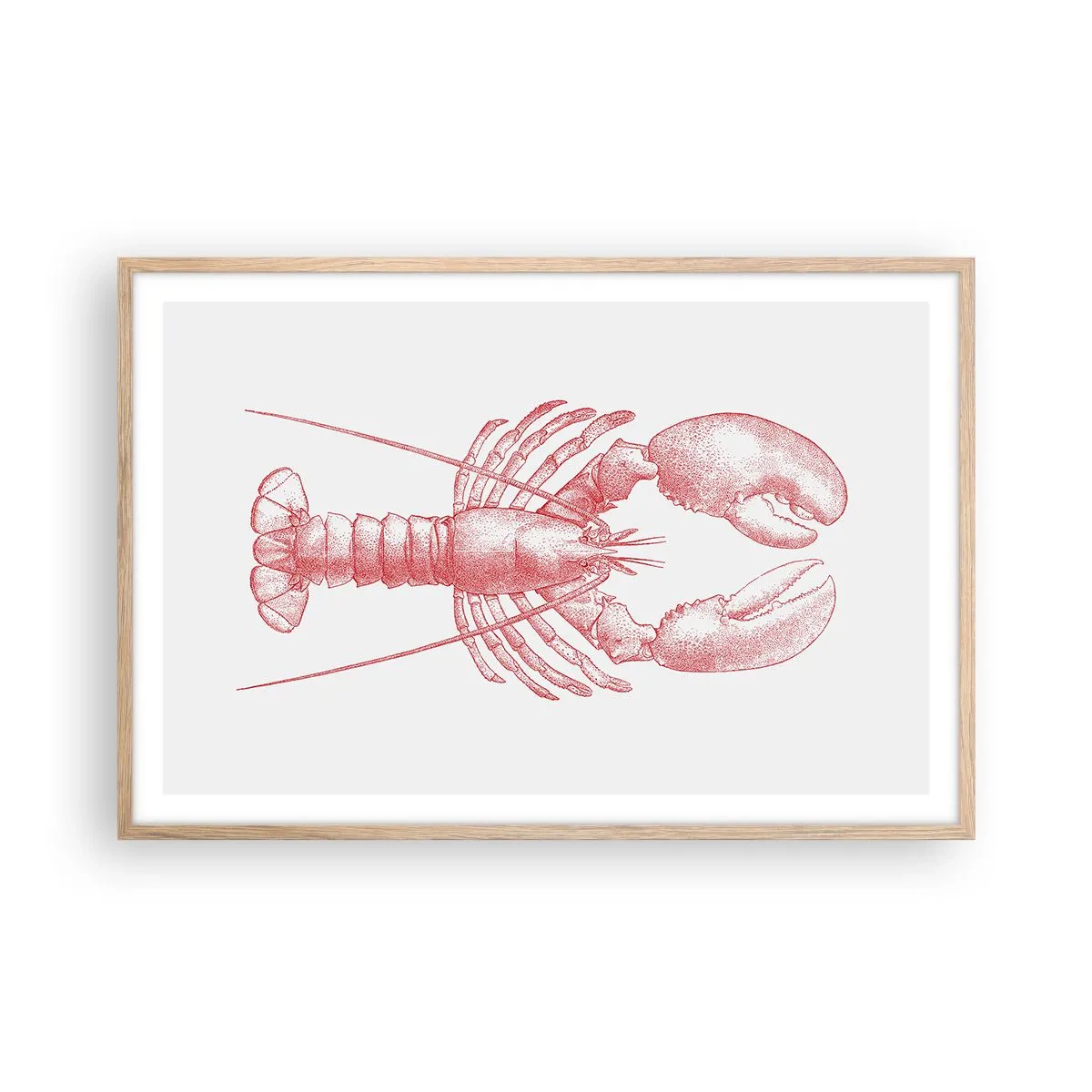 Poster în ramă de stejar deschis - Homar demn de Homer - 91x61 cm