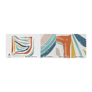 Mostră tapet Premium Canvas - Abstracție prietenoasă și zâmbitoare - Boho, Bucată, Modern - 100x30 cm