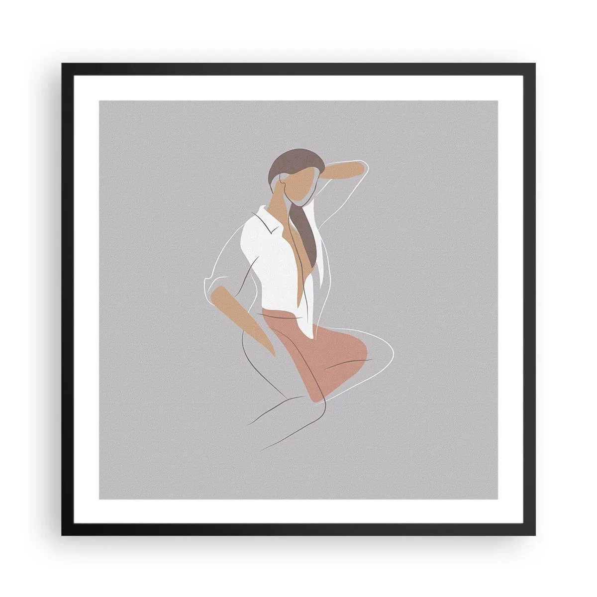 Poster în ramă neagră - Schiță de farmec - 60x60 cm
