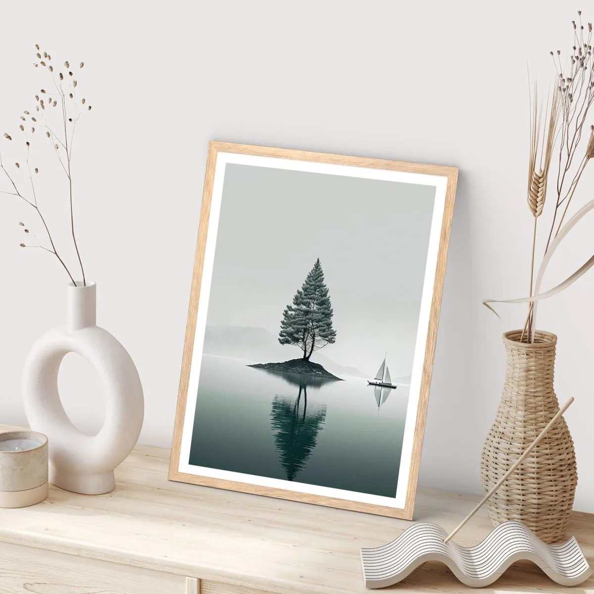 Poster în ramă de stejar deschis - Visând cu ochii deschiși - 30x40 cm