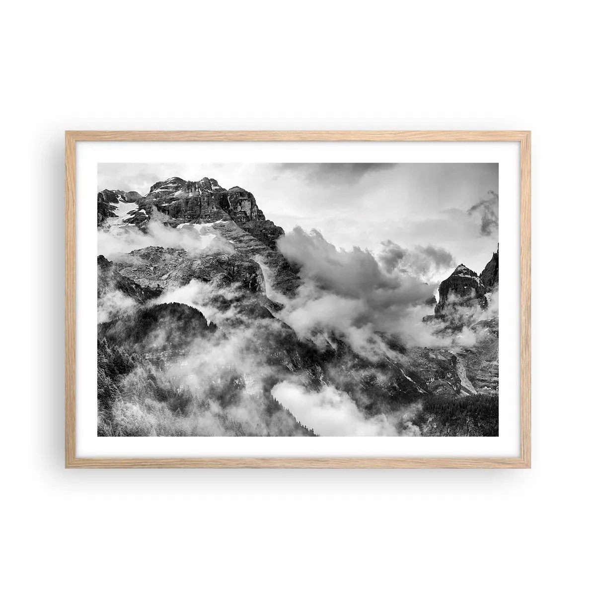 Poster în ramă de stejar deschis - Frumoase și crude - 70x50 cm