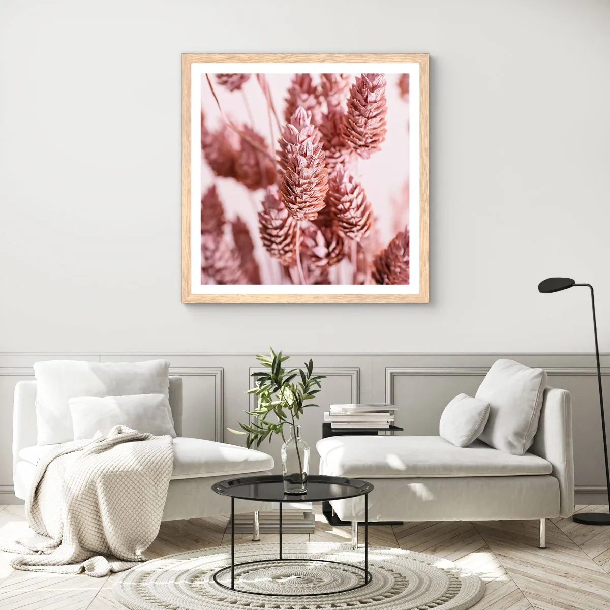 Poster în ramă de stejar deschis - Aparent discrete - 50x50 cm