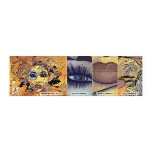 Mostră tapet Premium Canvas - Frumusețe însorită - Abstracția, Chipul de femeie, Ochi - 100x30 cm