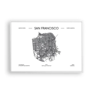 Poster în ramă albă - Anatomia San Francisco - 100x70 cm