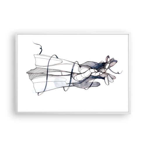 Poster în ramă albă - Un studiu al atingerii - 100x70 cm