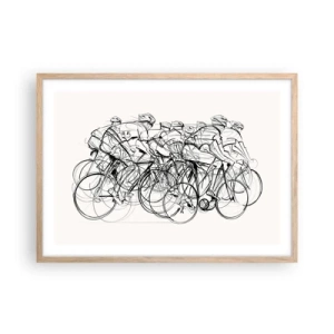 Poster în ramă de stejar deschis - Mână în mână - 70x50 cm