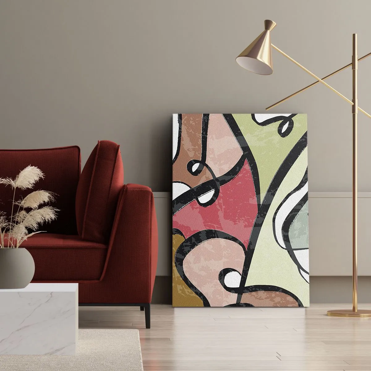 Tablou pe pânză - Piruetă printre culori - 65x120 cm