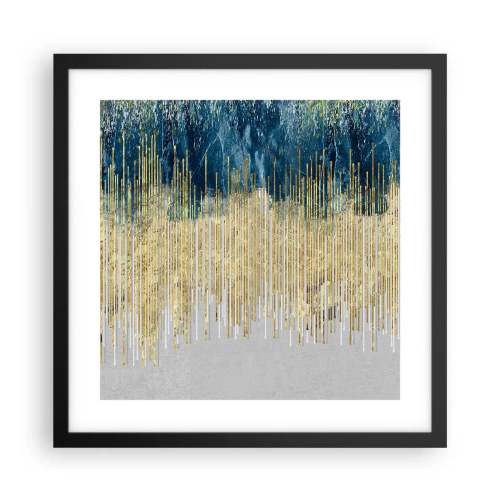 Poster în ramă neagră - Granița aurită - 40x40 cm