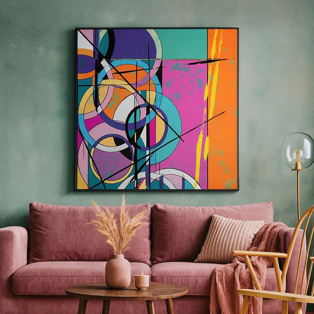 Tablou pe pânză - Roată cu roată - 30x30 cm