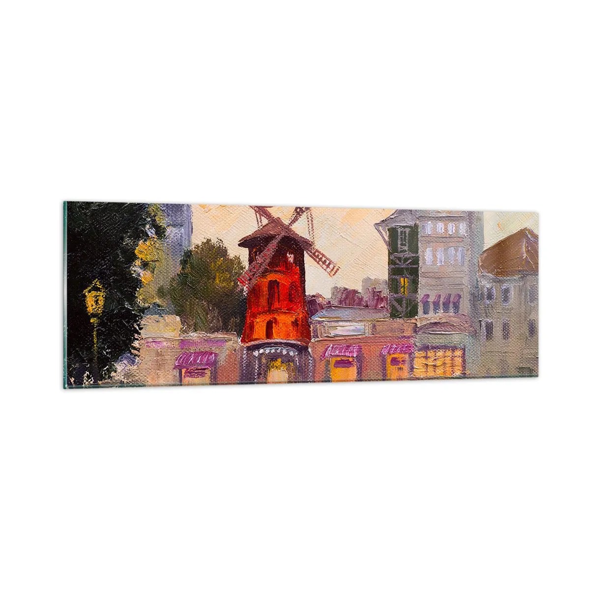 Tablou pe sticlă - Icoane pariziene - Moulin Rouge - 90x30 cm