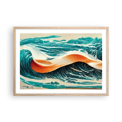 Poster în ramă de stejar deschis - Visul unui surfer - 70x50 cm