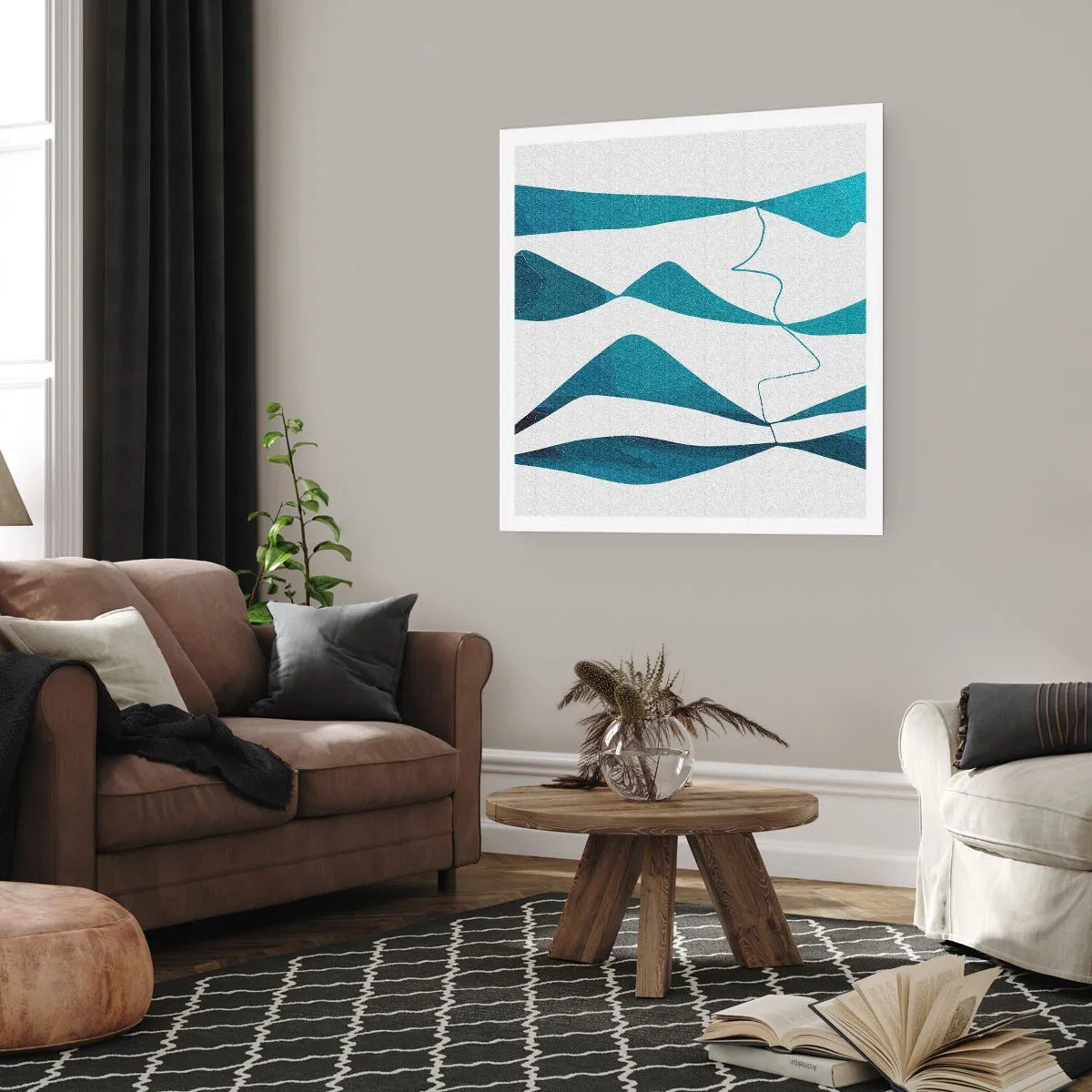 Poster - Abstracție: relație turcoaz - 40x40 cm