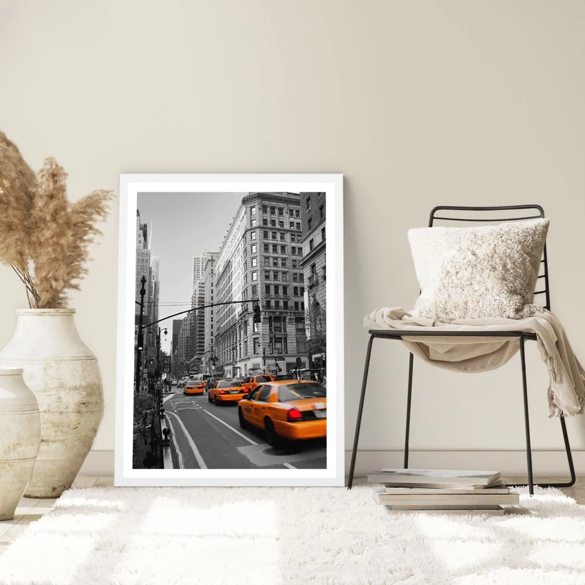 Poster în ramă albă - Soarele marelui oraș - 50x70 cm