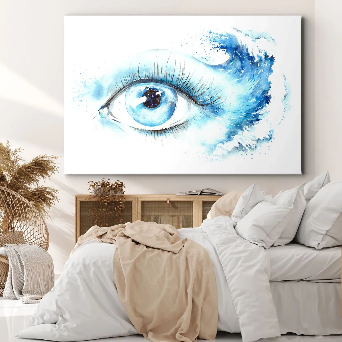 Tablou pe pânză - Scufundă-te în albastrul privirii - 100x70 cm