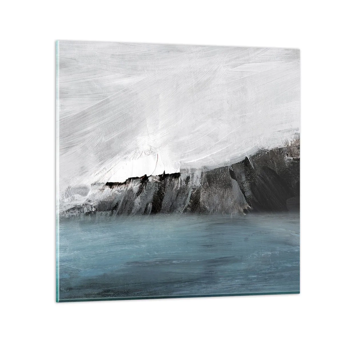 Tablou pe sticlă - Apă - pământ: lupta elementelor - 40x40 cm