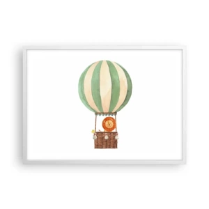 Poster în ramă albă - Călătoriile lui Leon - 70x50 cm