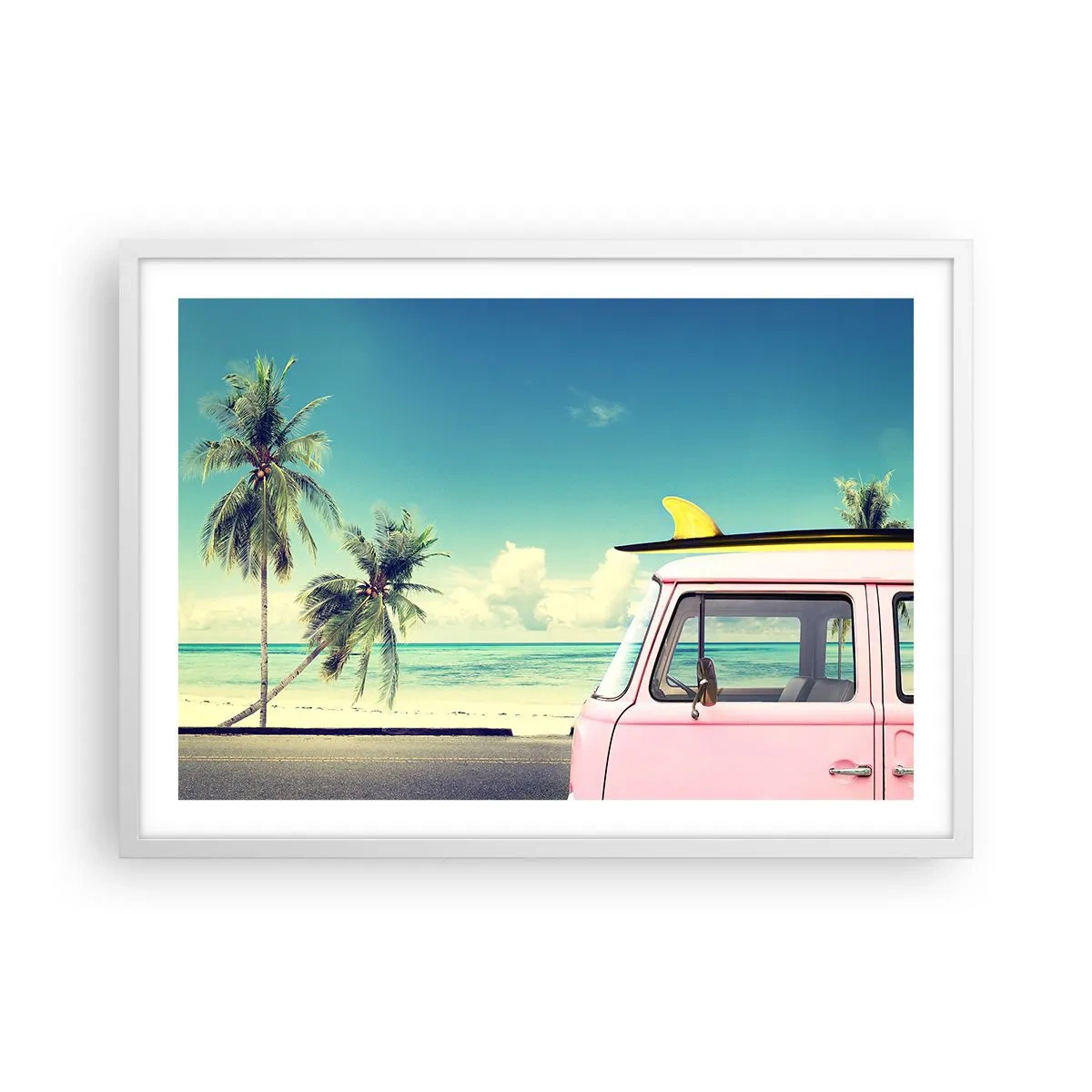 Poster în ramă albă - Să înceapă vacanța - 70x50 cm