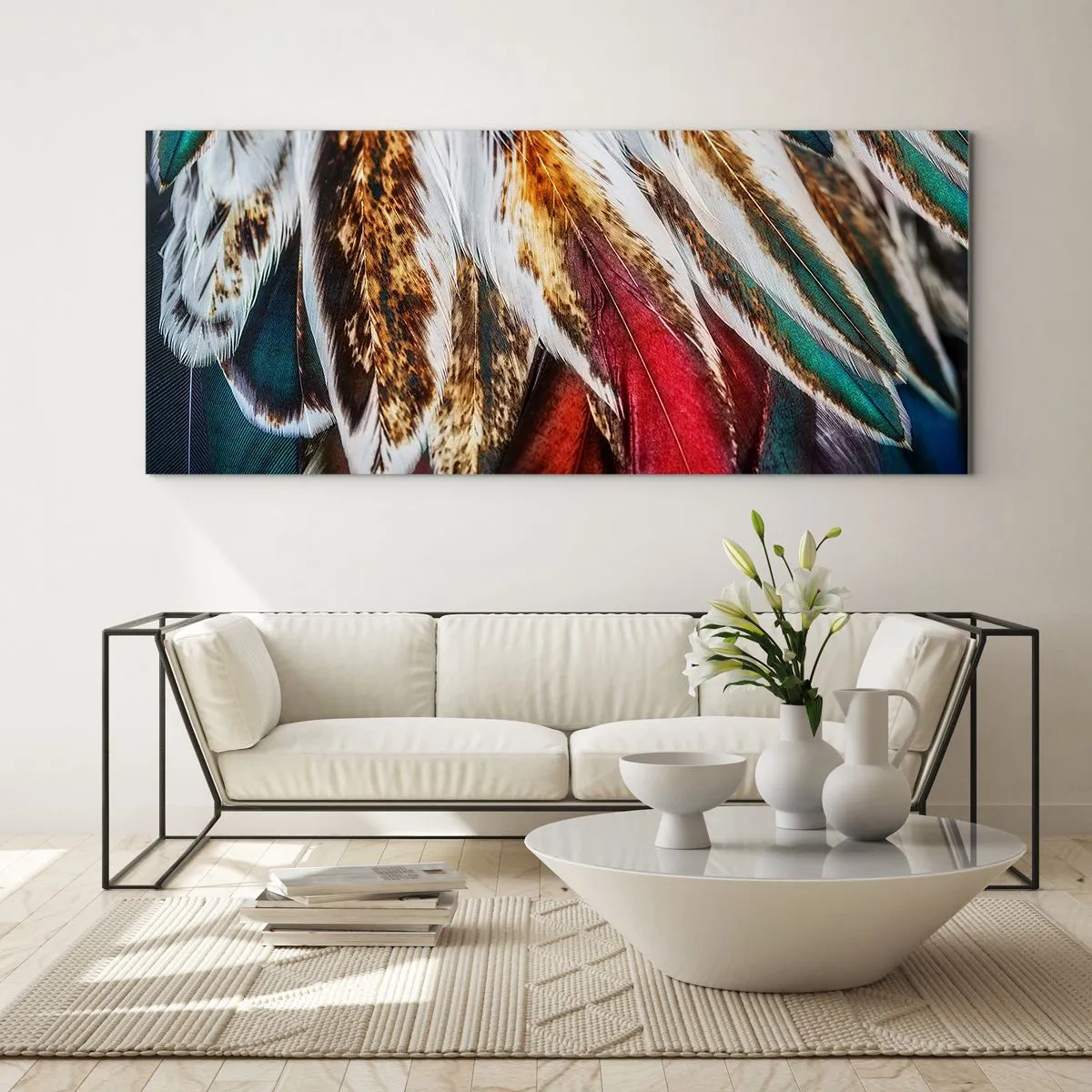 Tablou pe sticlă - Secretele zborului - 100x40 cm