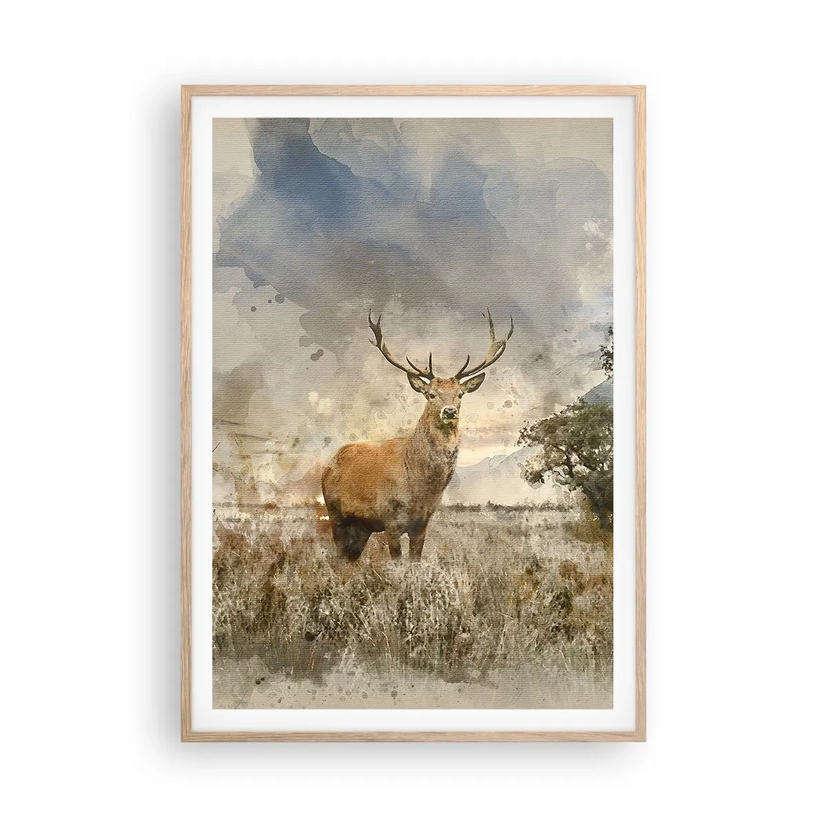 Poster în ramă de stejar deschis - Demnitate - putere - măreție - 70x100 cm