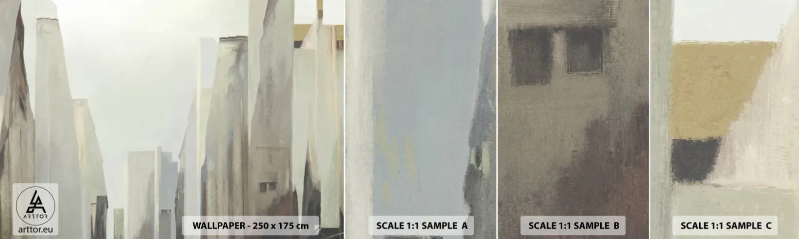 Mostră de Tapet Standard Eco - Vis urban - Minimalist, Luminos, Oraș - 100x30 cm
