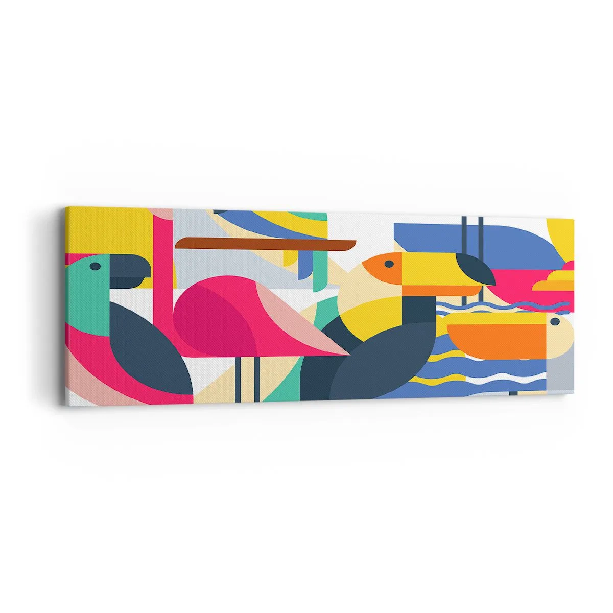 Tablou pe pânză - Cheful păsărilor - 90x30 cm