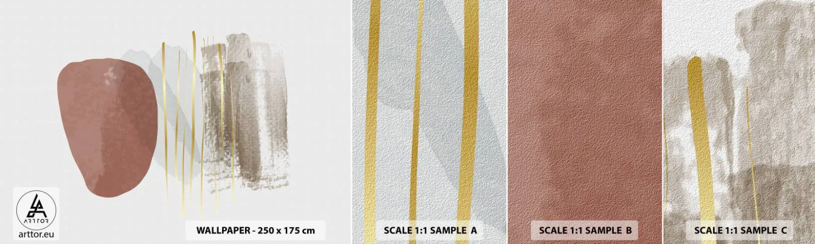 Mostră tapet autocolant Deluxe Sticker - Colonadă abstractă - Abstracția, Bucată, Model modern - 100x30 cm