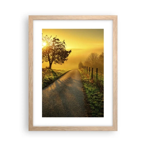 Poster în ramă de stejar deschis - O după-amiază de miel - 30x40 cm