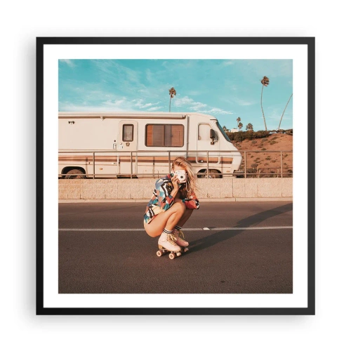 Poster în ramă neagră - Zâmbiți, vă rog! - 60x60 cm