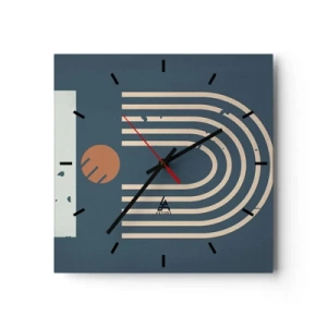 Ceas de perete - Ceas pe sticlă - Geometrie în funcție de rodie - 30x30 cm