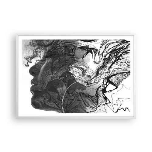 Poster în ramă albă - Încurcată în vise - 100x70 cm
