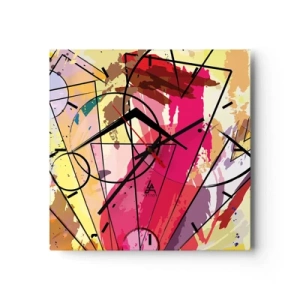 Ceas de perete - Ceas pe sticlă - Explozie - 40x40 cm