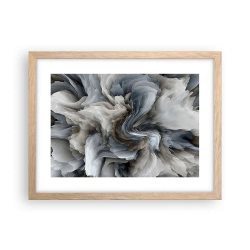 Poster în ramă de stejar deschis - Piatră și floare - 40x30 cm