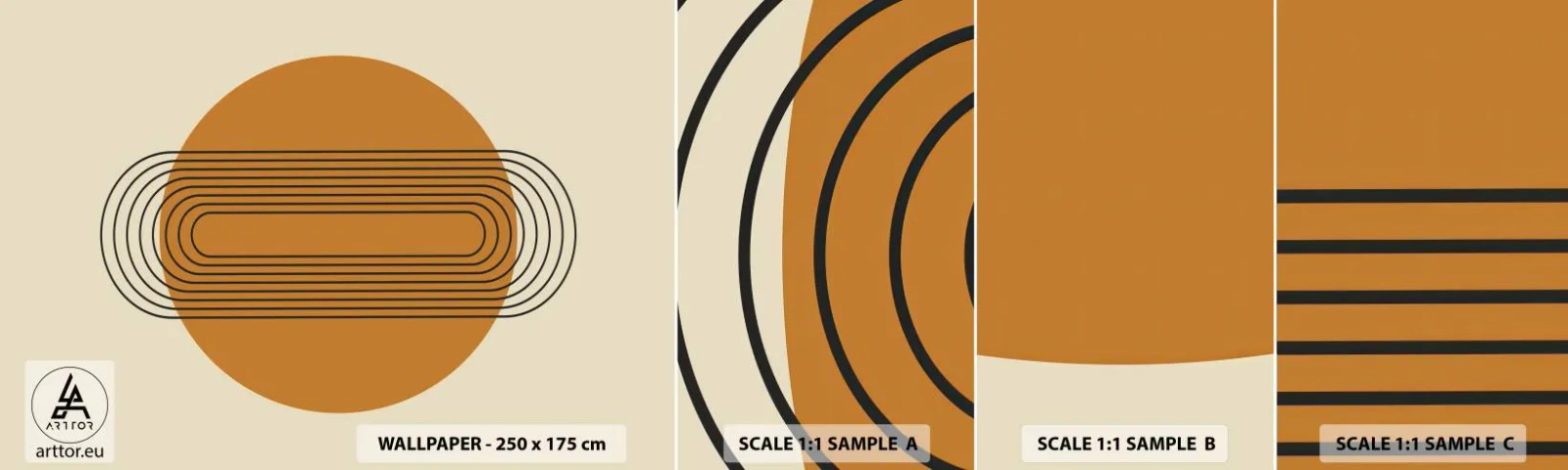 Mostră tapet autocolant Deluxe Sticker - Planul perfect - Abstracția, Grafică, Model modern - 100x30 cm