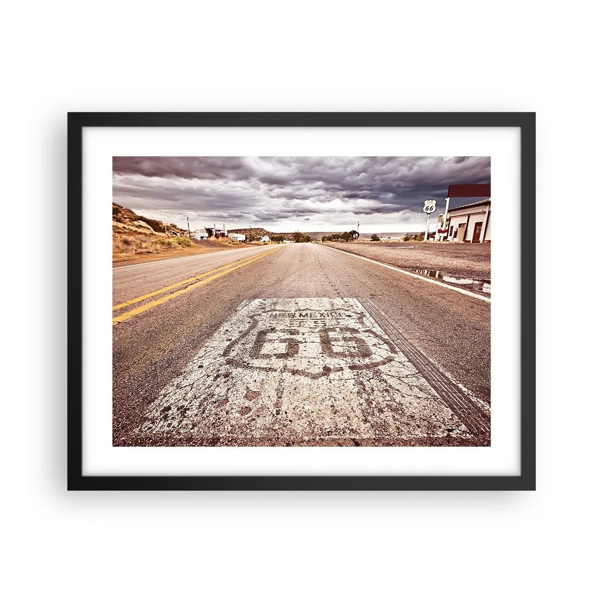 Poster în ramă neagră - Mother Road - o legendă americană - 50x40 cm