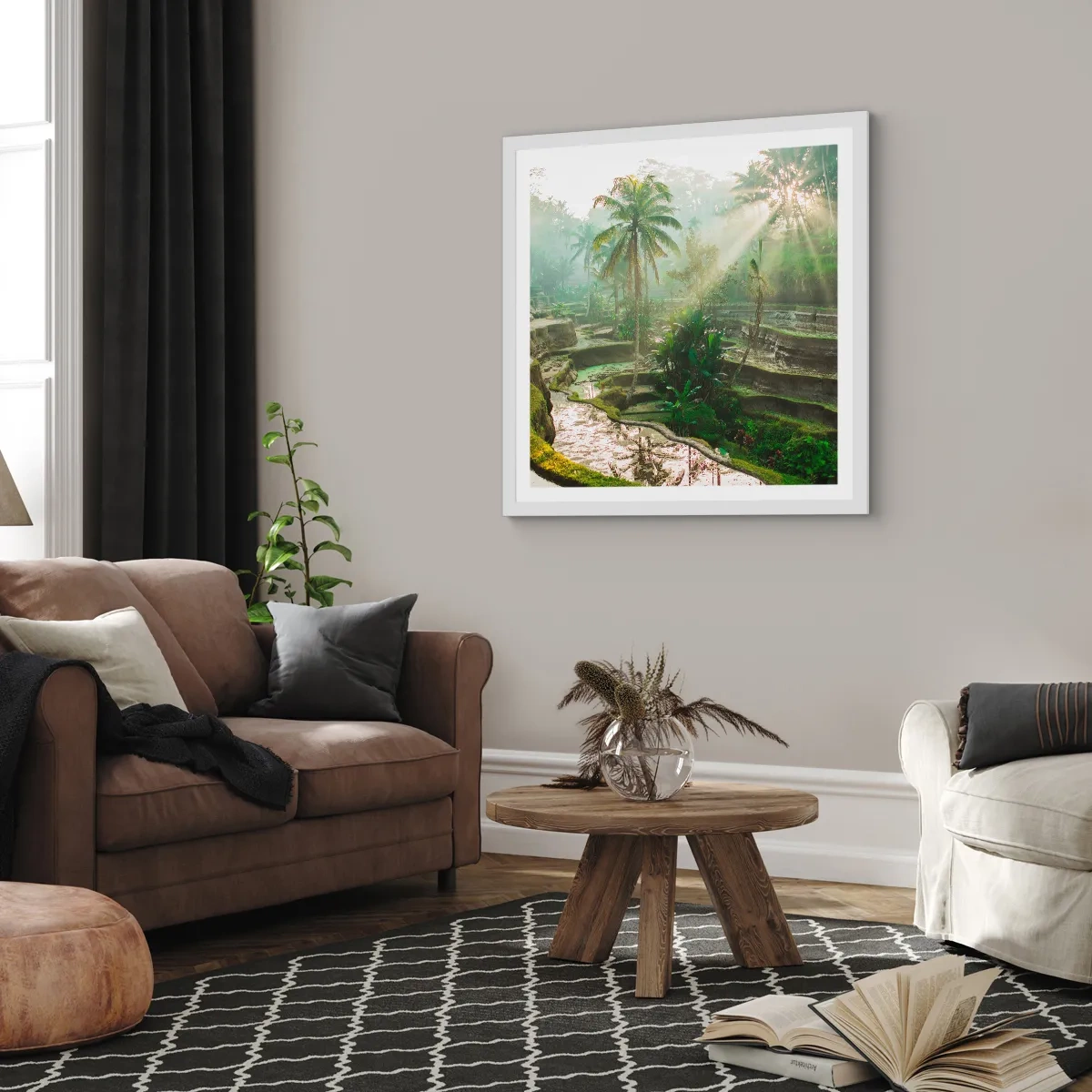 Poster în ramă albă - Crescând la soare - 60x60 cm