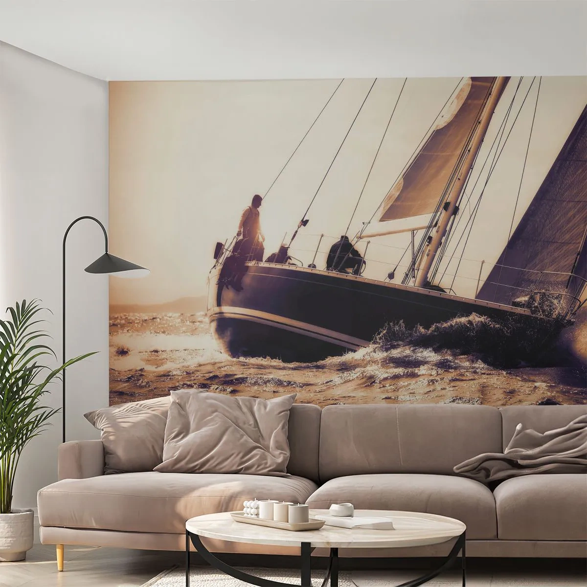 Tapet Autoadeziv Deluxe Sticker - Pânzele sunt gata - Iaht, Mare, navigație - 250x175 cm