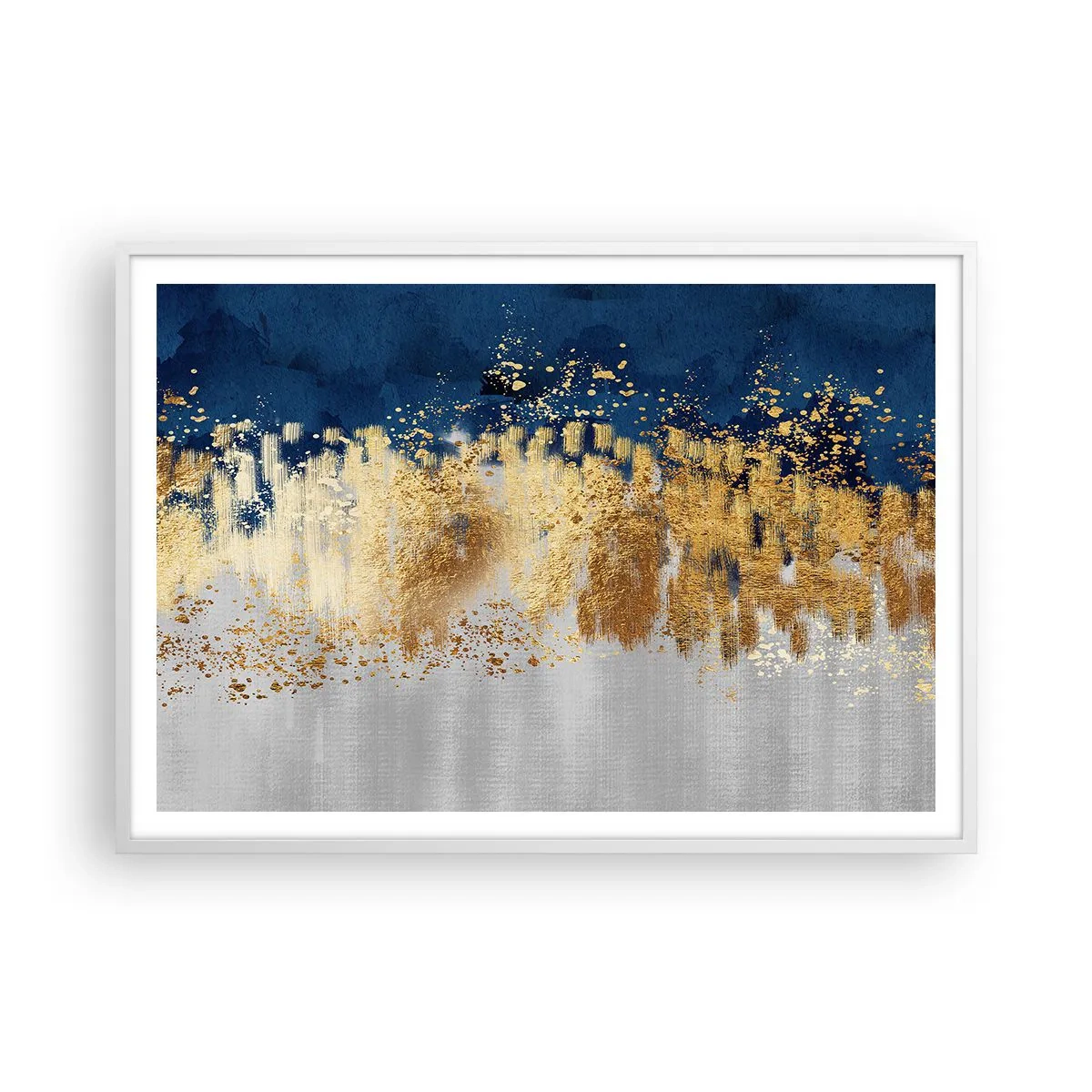 Poster în ramă albă - Compoziție modernă cu bliț - 100x70 cm