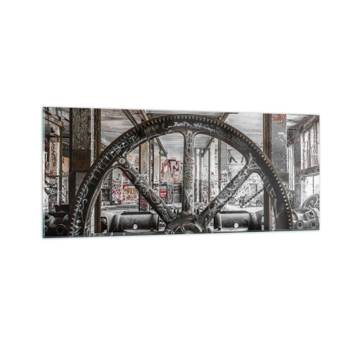 Tablou pe sticlă - Viața secretă a unei fabrici - 100x40 cm