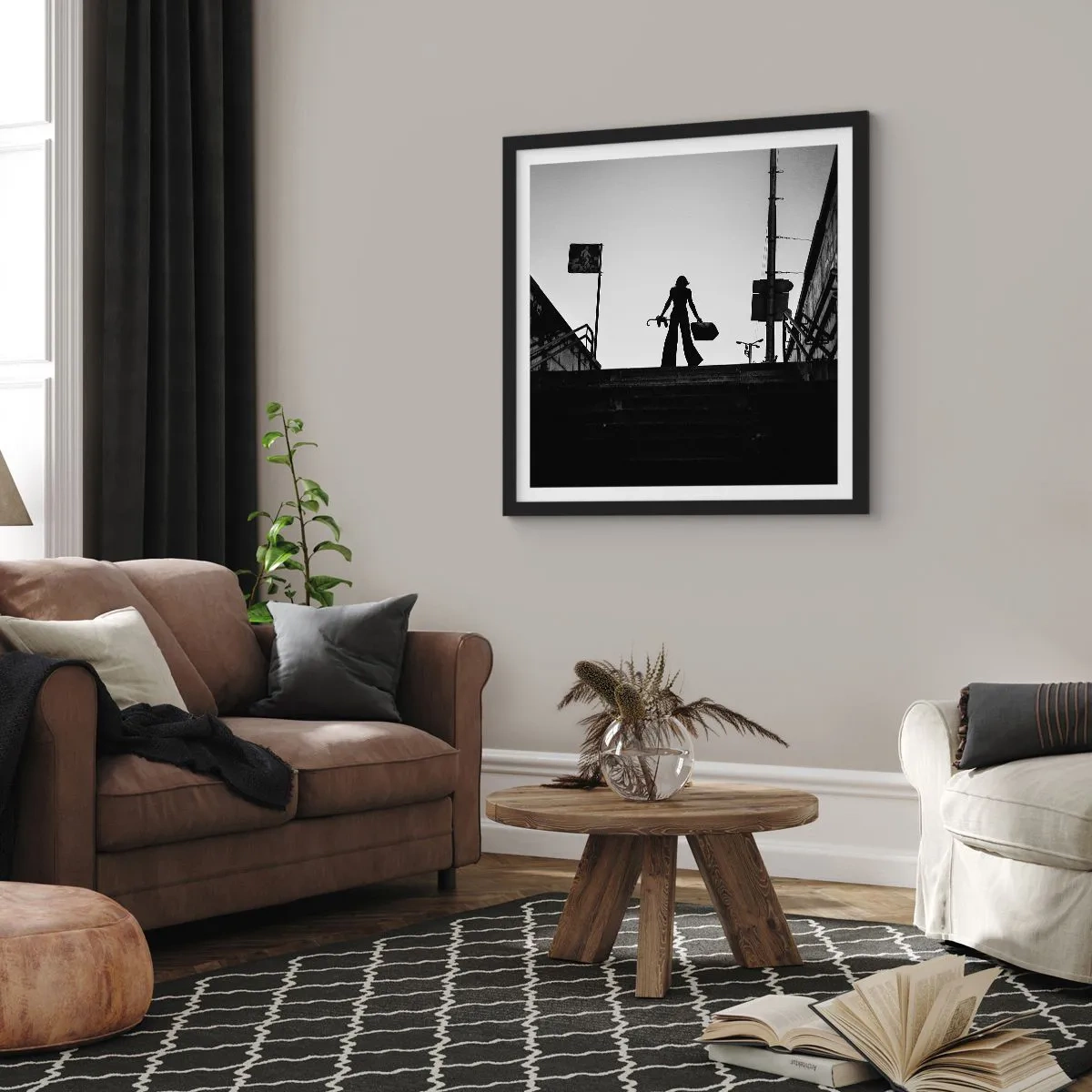 Poster în ramă neagră - Rătăcire urbană - 40x40 cm