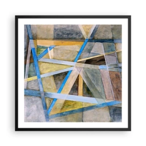 Poster în ramă neagră - Drept sau de-a curmezișul? - 60x60 cm