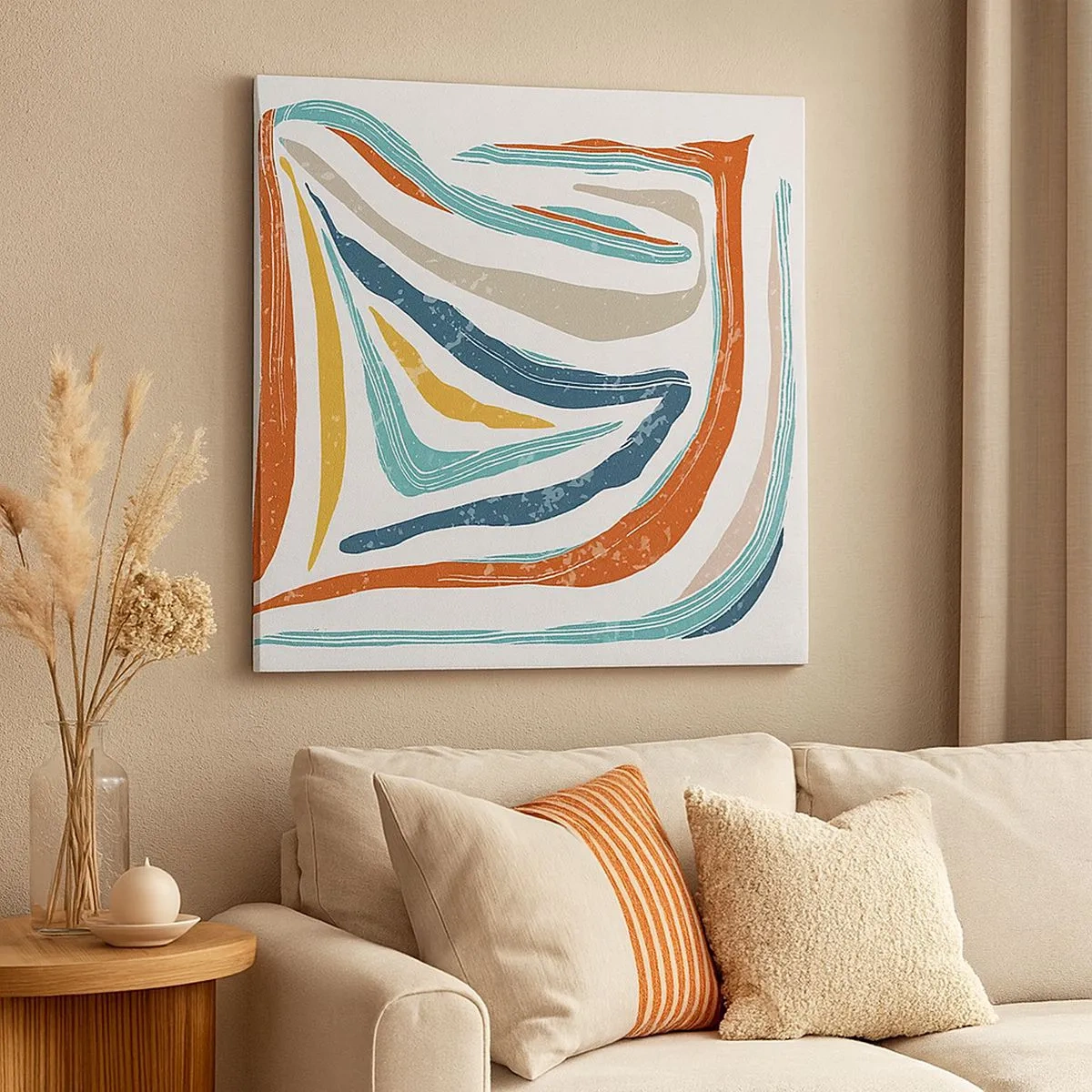 Tablou pe pânză - Abstracție prietenoasă și zâmbitoare - 30x30 cm