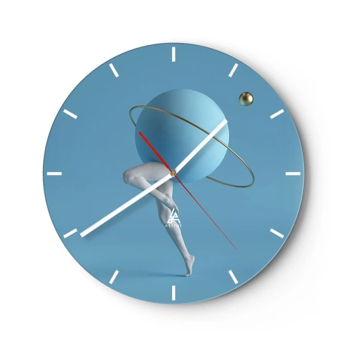 Ceas de perete - Ceas pe sticlă - Și planetele o iau razna - 40x40 cm