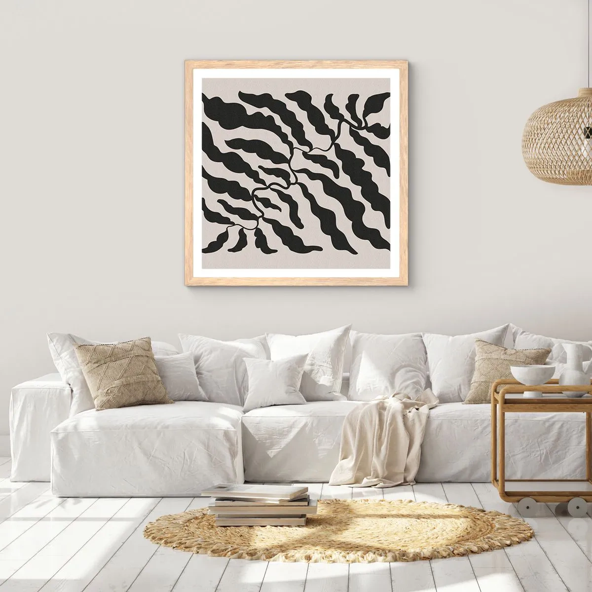 Poster în ramă de stejar deschis - Natura pătratului - 50x50 cm