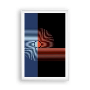 Poster în ramă albă - Într-o îmbrăţişare geometrică - 61x91 cm