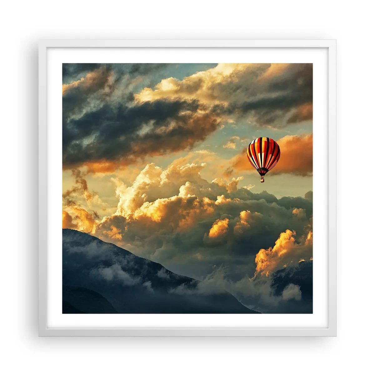 Poster în ramă albă - Zbor pentru că vreau - 60x60 cm