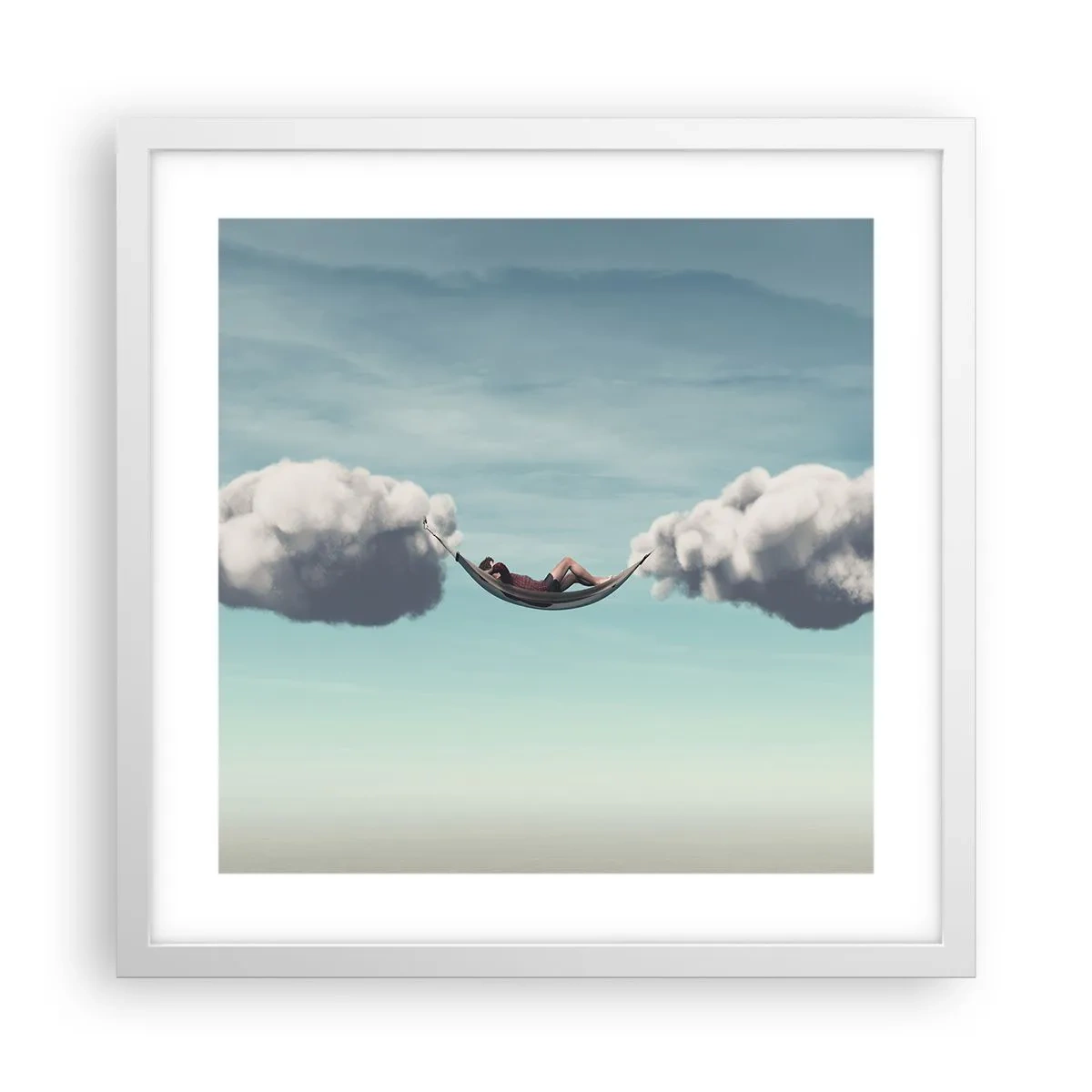 Poster în ramă albă - Fericirea momentului - 40x40 cm